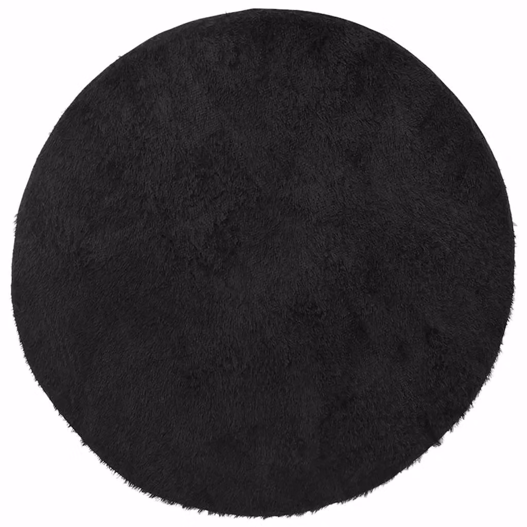 Berkfield Home NAVARRA Shaggy High Pile Rug, Black, W/D/H: 100 x 100 x 1 cm, Polyester – 2