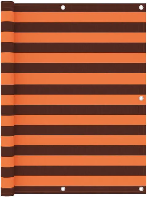 Berkfield Home Balcony Screen in Orange and Brown Oxford Fabric, W: 120 cm, D: 400 cm – 1