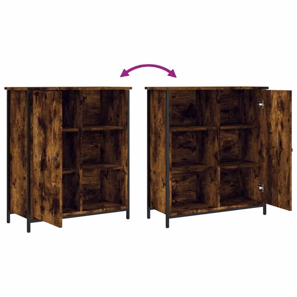 Berkfield Home Smoked Oak Sideboard in Brown, W/D/H: 70 x 30 x 80 cm – 6