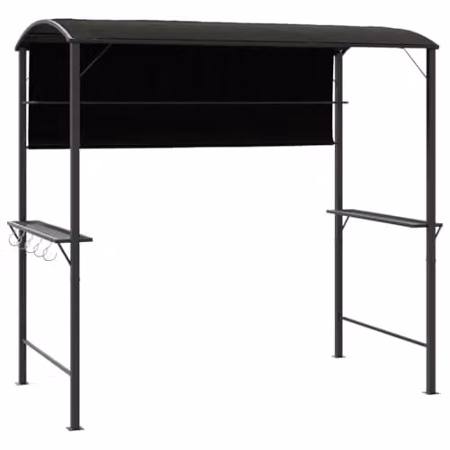 vidaXL Gazebo with Curved Roof in Anthracite, W/D/H: 220 x 110 x 200 cm