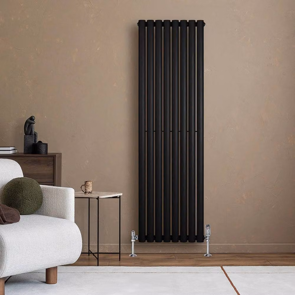 Monstershop Oval Single Column Steel Radiator, Black, H 160 cm x W 48 cm – 4
