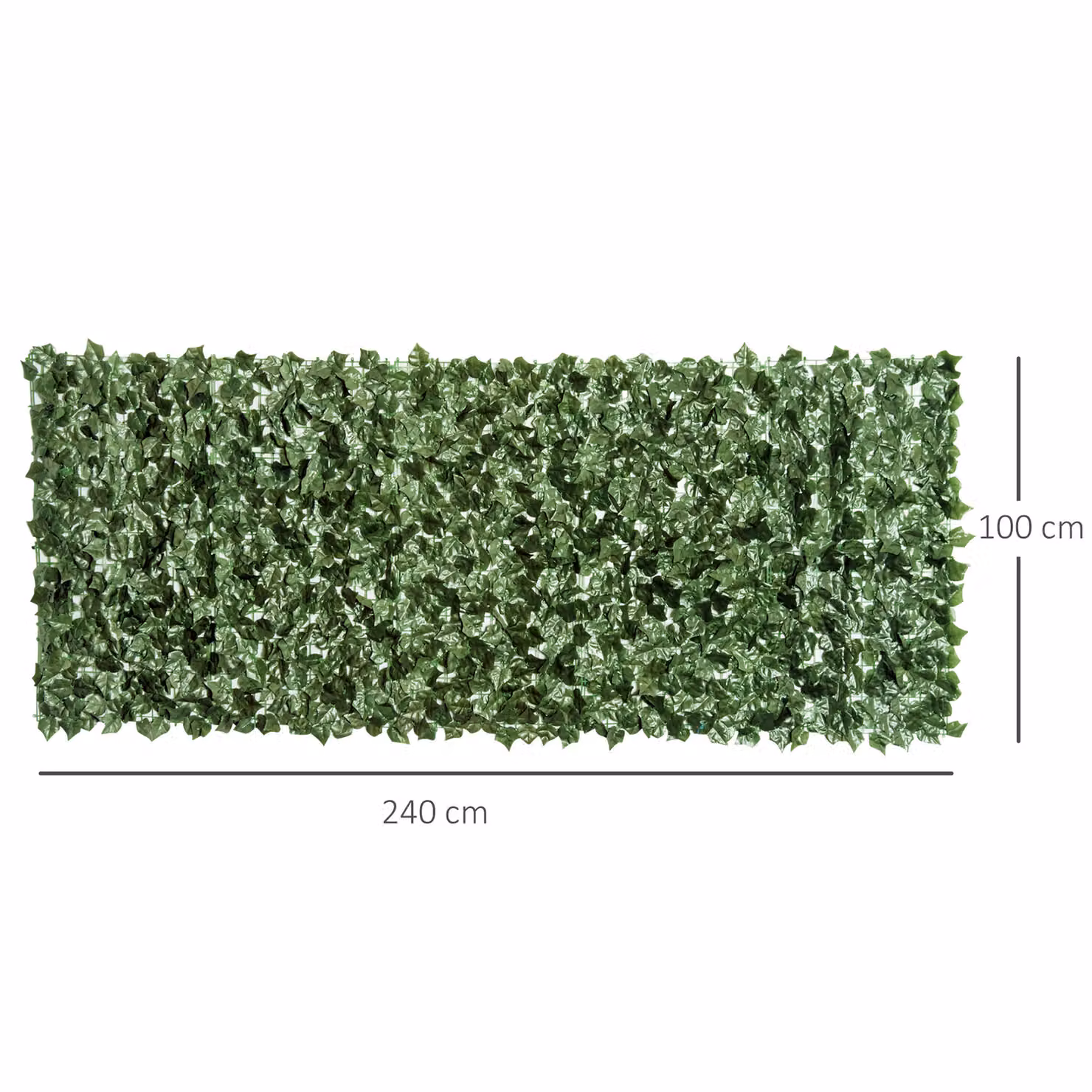 Outsunny 4-Piece Artificial Leaf Hedge Privacy Fence Screen, Green, H 240 cm x W 100 cm – 3