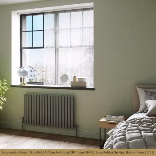 UK Radiators Omeara Anthracite Elliptical Tube Horizontal Designer Radiator W: 104.4 cm, H: 60 cm – 3