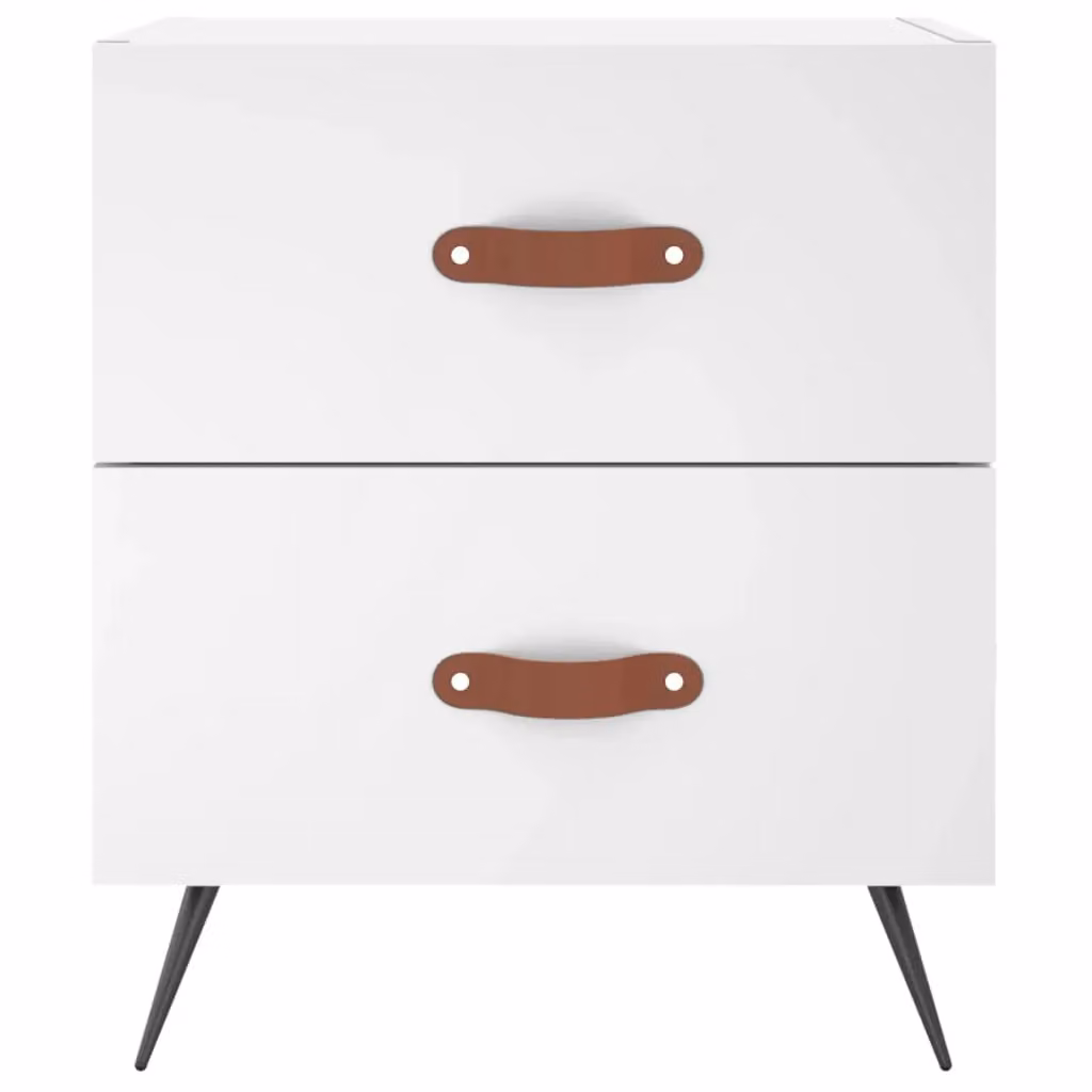 Berkfield Home White Modern Bedside Cabinet W/D/H: 40 x 35 x 47.5 cm – 2
