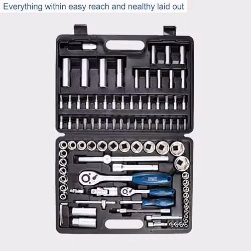 Scheppach TB94 95-Piece Socket Wrench Set in Black with Chrome Vanadium and Tool Steel Ratchets and Carry Case – 2