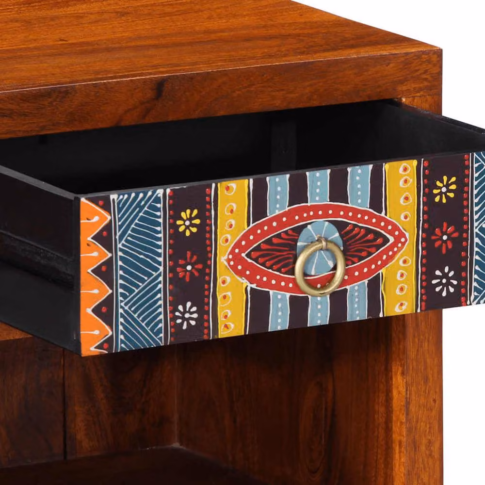 Berkfield Home Set of 2 Stylish Acacia Wood Bedside Cabinets in Brown, W/D/H: 40 x 35 x 45 cm – 4