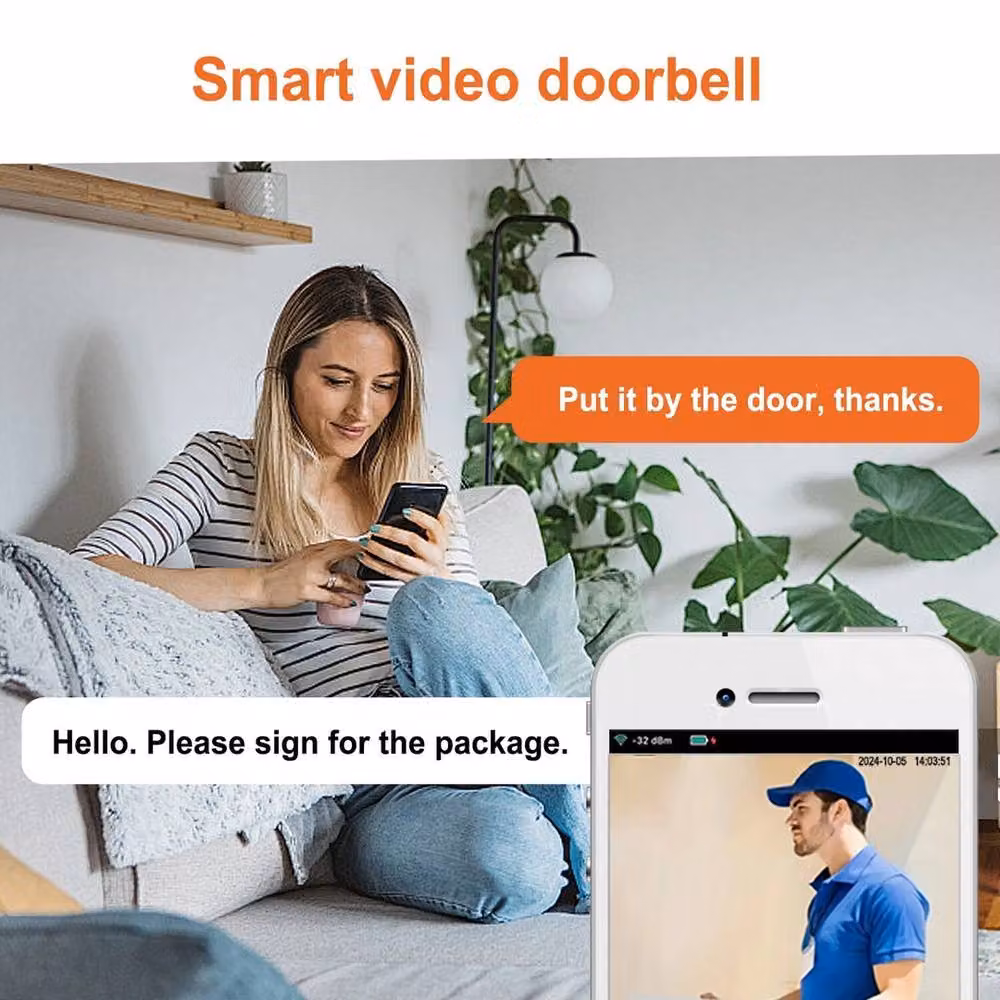 FLAVORA Smart Wi-Fi Wireless Video Doorbell for Indoor and Outdoor Use, Black – 4