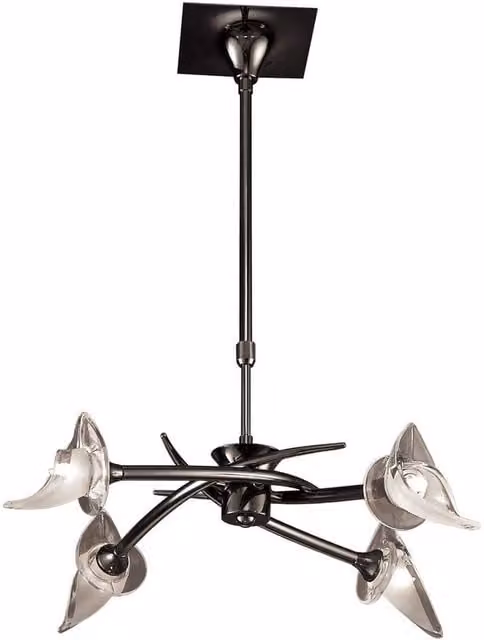 Netlighting Flavia Telescopic 4 Light G9 Semi Flush Ceiling Pendant in Black Chrome