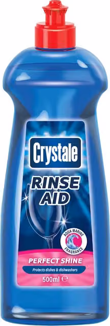 Crystale Total Action Dishwasher Rinse Aid, Streak Free Formula, 500 ml