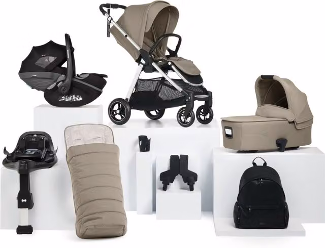 Maxi-Cosi Flip XT Pushchair Bundle with Pebble Slide Pro Car Seat and Isofix Base, 8 Pieces, Sage Grey