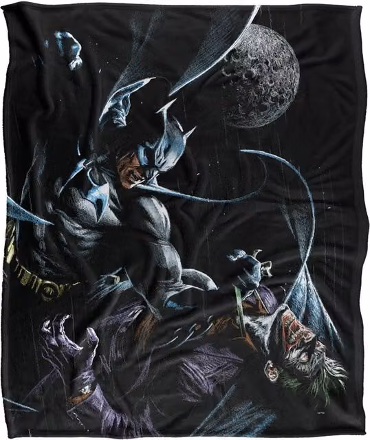 Warner Bros. Batman Joker Distressed Silky Touch Super Soft Fleece Throw Blanket, Black and Multicolour, W: 91.44 cm x L: 147 cm – 5