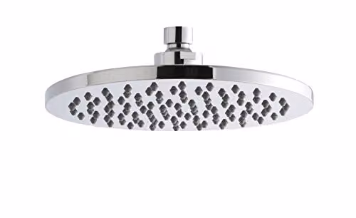Nuie Ultra Round Wall Mounted Rain Overhead Shower Head in Chrome with Easy Clean Nozzles – 1