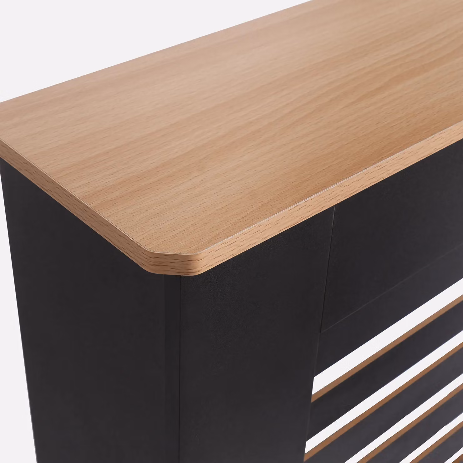 OHS Black Wood Effect Radiator Cover Sideboard Shelf – 4