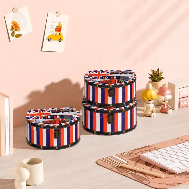 Orsina Living London Collection Round Storage Cases, Set of 3, Multicolour – 1