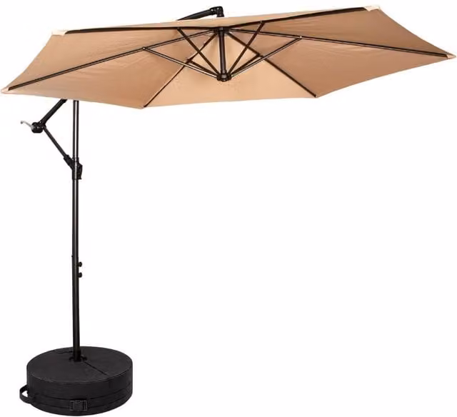 Samuel Alexander Cantilever Banana Garden Parasol with Crank Handle in Beige, W/D/H: 300 x 300 x 240 cm