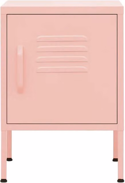 Berkfield Home Pink Metal Nightstand, W/D/H: 35 x 35 x 51 cm