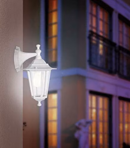 Loops IP44 White Aluminium Modern Outdoor Wall Lantern with E27 Bulb Holder – 2
