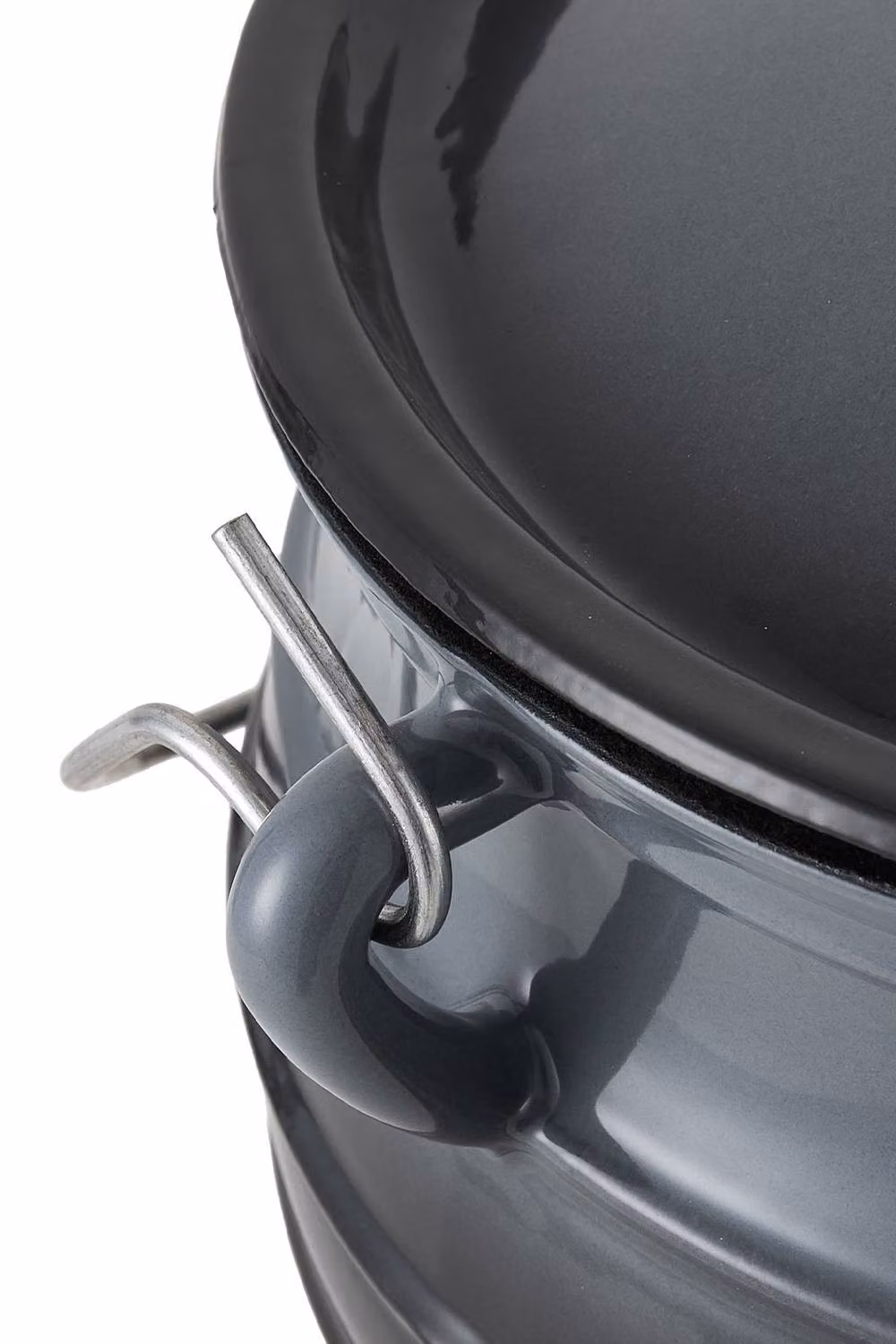 Garden Sanctuary 8L Enameled Cast Iron Casserole Cauldron with Glass Lid in Grey – 5