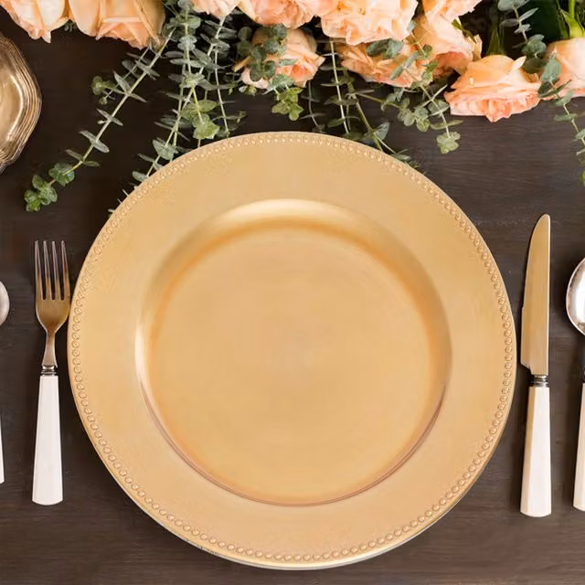Orsina Gold Dotted Charger Dinner Plate, Diameter: 33 cm – 2