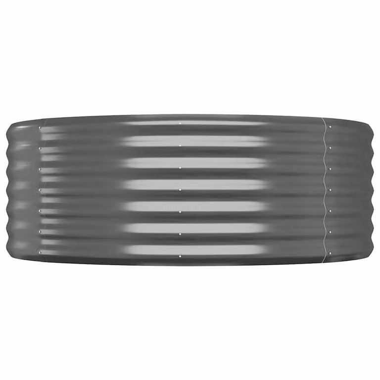 Berkfield Home Garden Powder-coated Steel Raised Bed in Anthracite Grey, W/D/H: 396 x 100 x 36 cm
