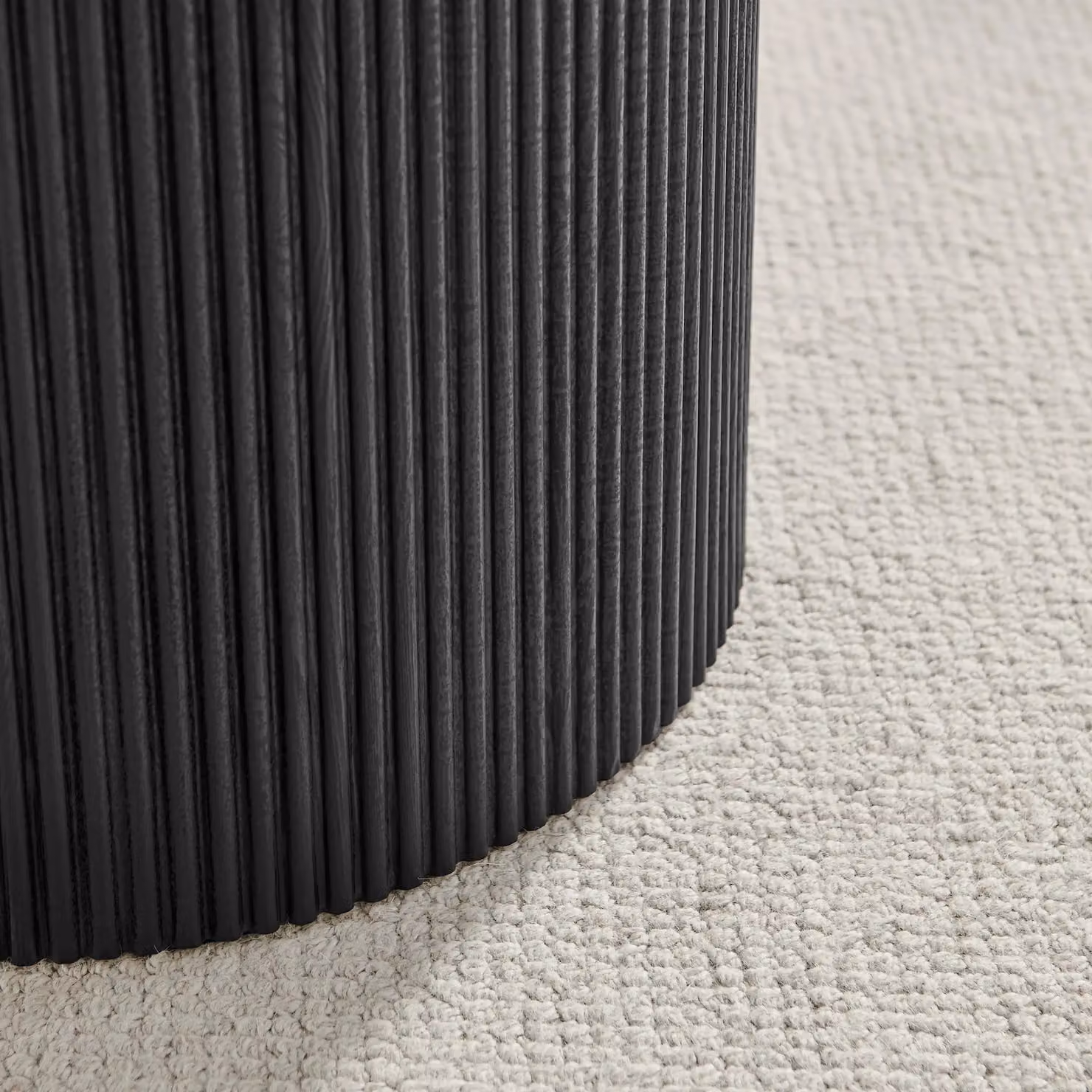 FurnitureboxUK Penrose Round Black Matt Composite Pedestal Coffee Table – 3