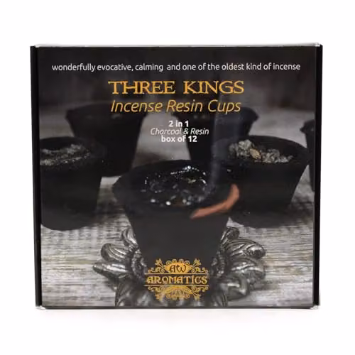 Ancient Wisdom Three Kings Resin Cups, Box of 12, Black