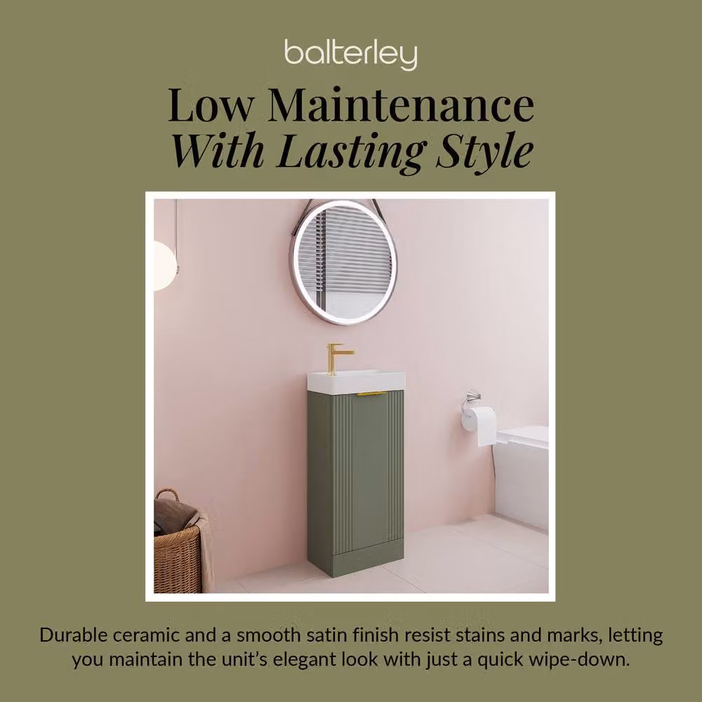 Balterley Green Freestanding Bathroom Vanity Unit with Gold Soft Close Doors W/D/H: 40 x 40 x 40 cm – 3