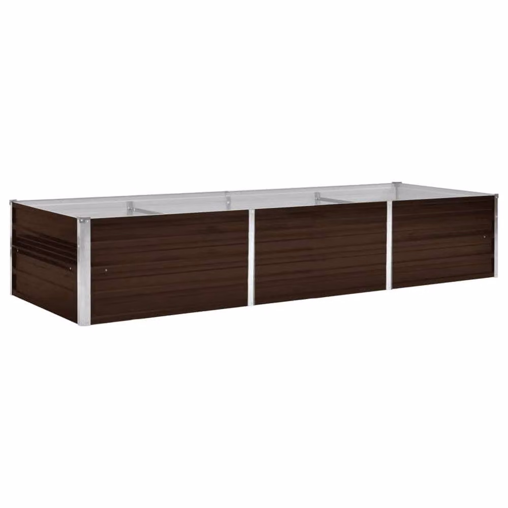 Berkfield Home Garden Brown Galvanised Steel Raised Bed W/D/H: 240 x 80 x 45 cm – 2