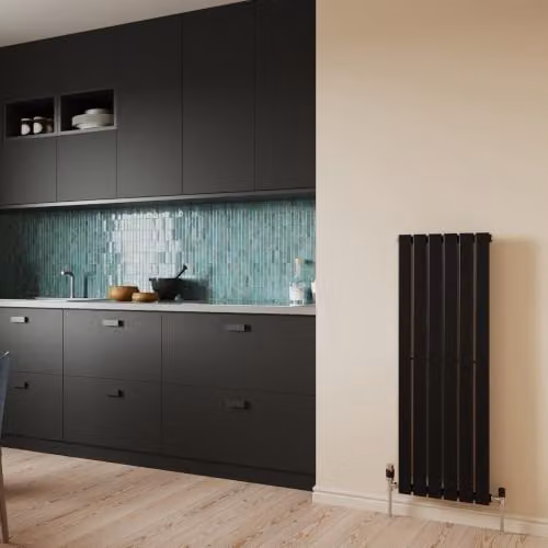 UK Radiators Typhoon Black Vertical Designer Radiator, W: 40.8 cm, H: 120 cm – 3