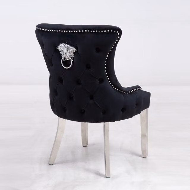 Modernique Set of 2 Paola Medusa Black Velvet Chairs