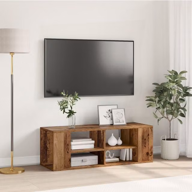 Berkfield Home Modern TV Cabinet with Shelf in Brown, W/D/H: 102 x 35 x 35 cm – 1