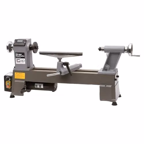SIP Midi Benchtop Wood Lathe 550W Variable Speed 500-3500RPM Grey Cast Iron Woodworking Kit – 1
