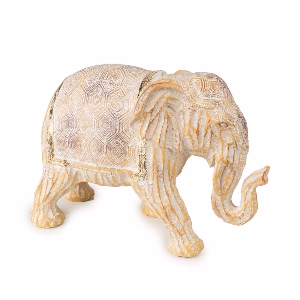 Madison & Mayfair Large Elephant Resin Ornament, Beige – 2