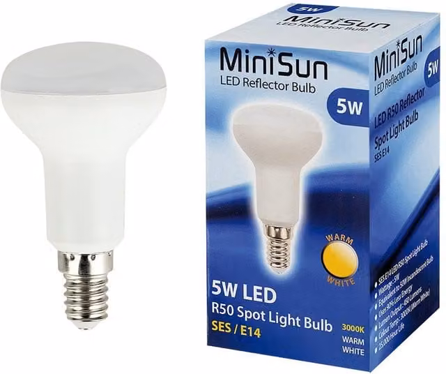 ValueLights 2 Pack E14 Warm White 3000K 5W LED Light Bulbs, 450lm, White