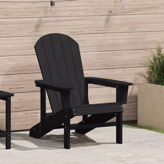 Berkfield Home Adirondack Chair in Black, W/D/H: 74 x 82 x 91 cm