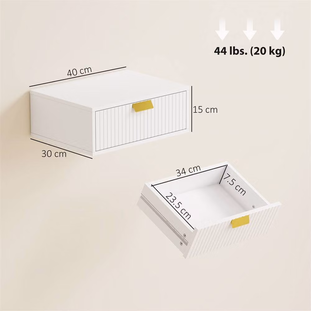 EONLION White Wall Mounted Floating Nightstands Set of 2 – 2