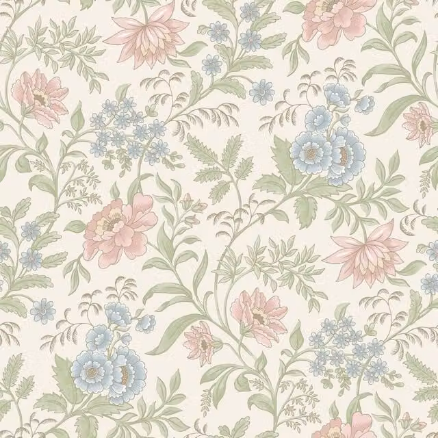 Rasch Echoes Of Eden Garden Muse Botanical Floral Wallpaper in White and Multicolour