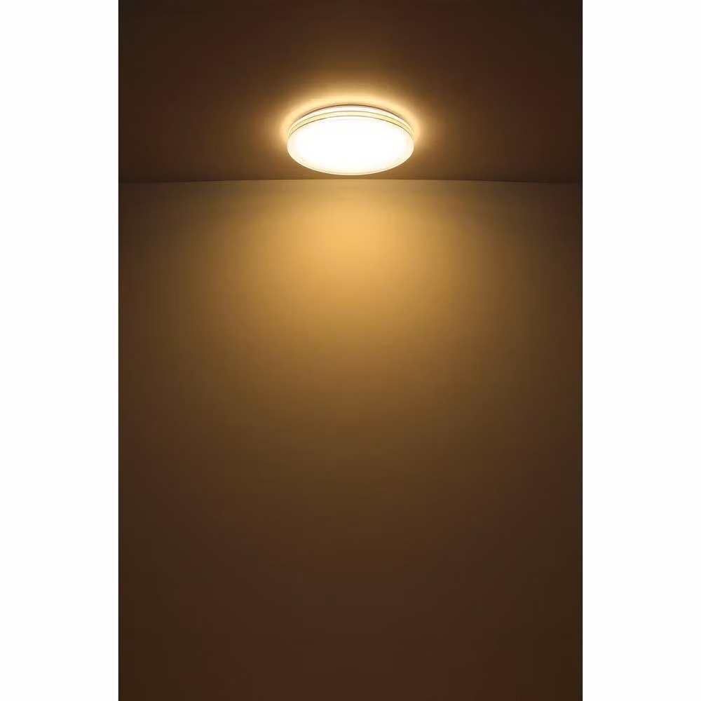 Netlighting Veleno White LED Flush Ceiling Light with Warm White 3000K Glow – 2