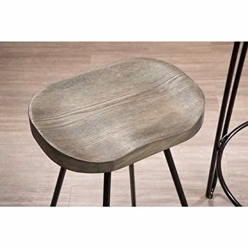 Premier Housewares Industrial Bar Stool with Elm Wood Seat and Metal Frame, W: 44 cm, D: 47 cm, H: 78 cm – 3