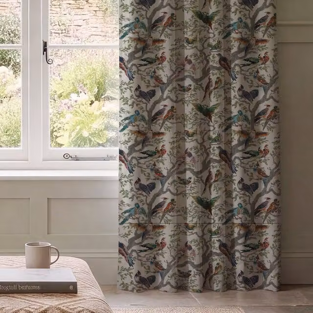 HOUSE Llewelyn-Bowen Birdity Absurdity Made To Measure Blackout Cotton Curtains, Multicolour