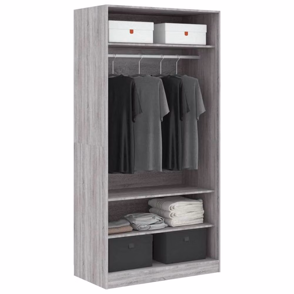 Berkfield Home Sonoma Grey Modern Wardrobe W/D/H: 100 x 50 x 200 cm – 3