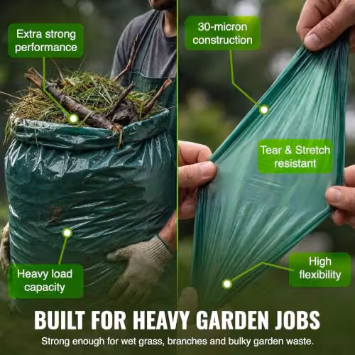 EcoBag 10 Pack Extra Strong Heavy Duty Garden Sacks, 100L, W: 73.6 cm, H: 99 cm – 3