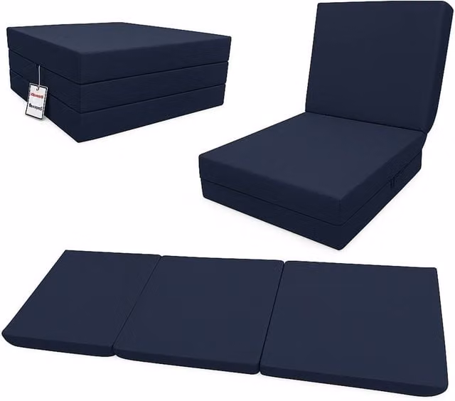 House of Home Navy Blue Single Size Folding Chair Bed and Guest Sofa – 1