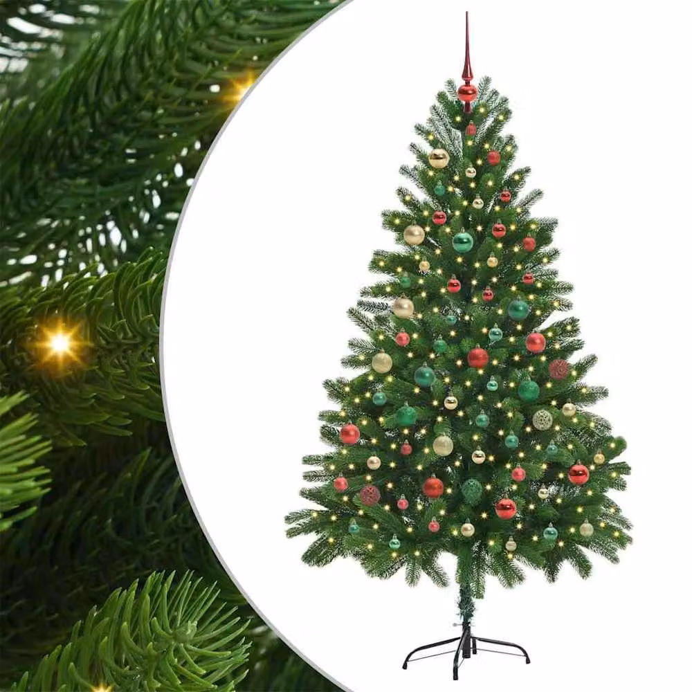 Berkfield Home Green PE Christmas Tree with 300 LEDs and Stand, Height: 180 cm – 2