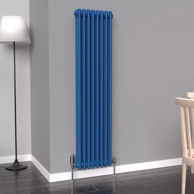 Lux Heat Vertical Coloured Column Radiator in Galaxy Blue, H 150 cm x W 38 cm