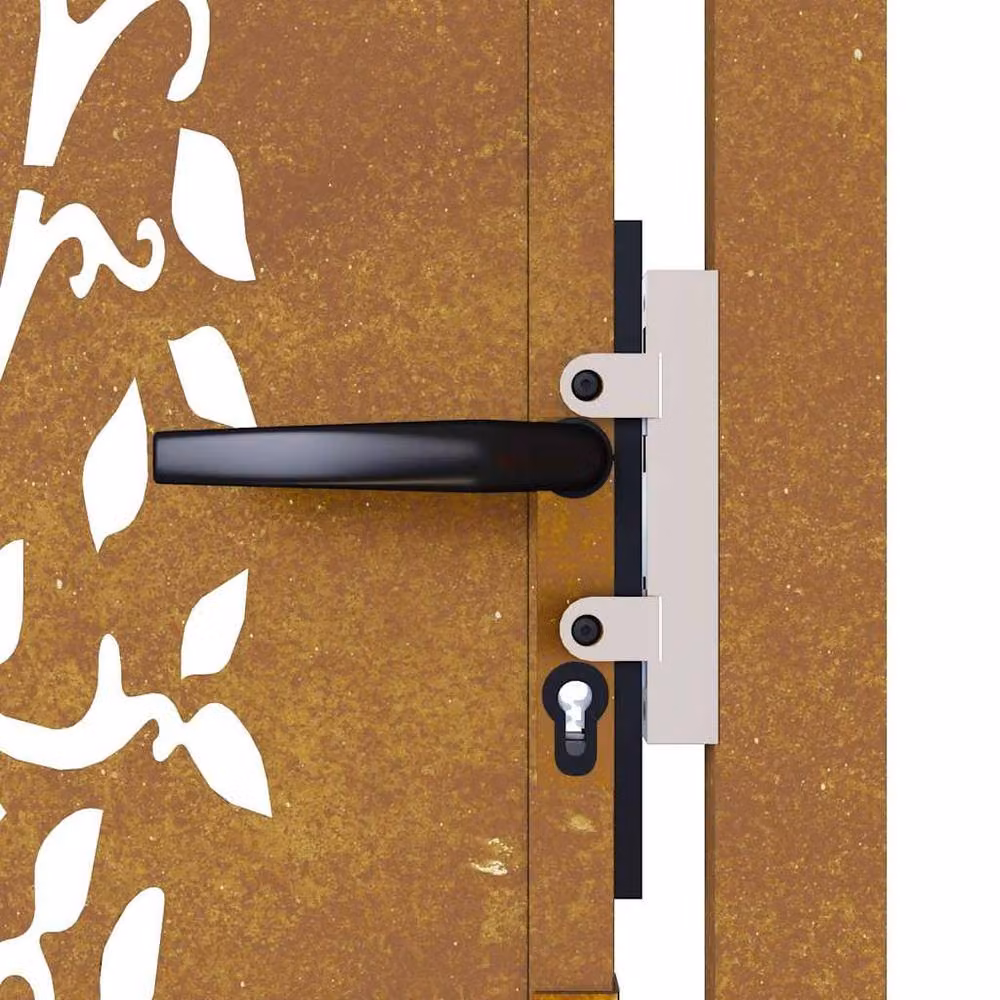 Berkfield Home Garden Gate in Brown Corten Steel with Tree Design, W/H: 105 x 105 cm – 3