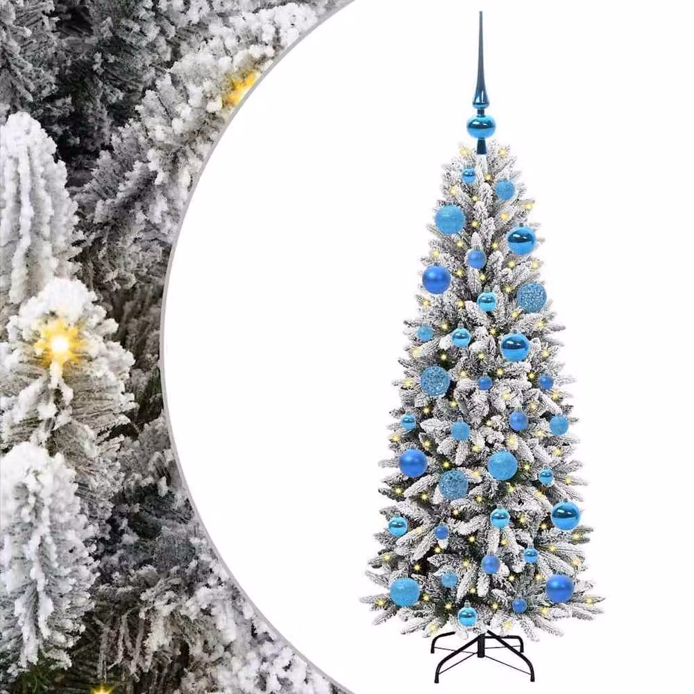 Berkfield Home Green Artificial Christmas Tree with 150 White LEDs, W/D/H: 53 x 53 x 120 cm – 3