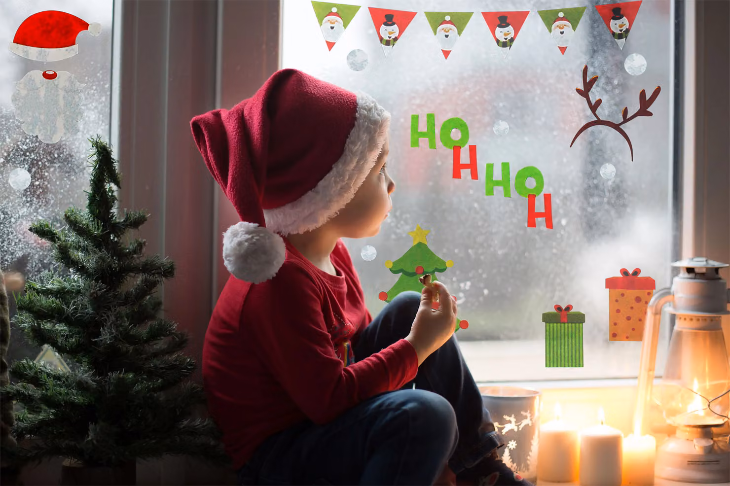 Xmas Haus Christmas Window Themed Adhesive Sticker Set of 78 in Black – 2