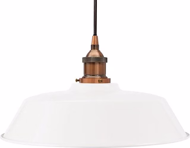 SE Home Chancery Round Suspended Pendant Light in White, Black and Antique Copper