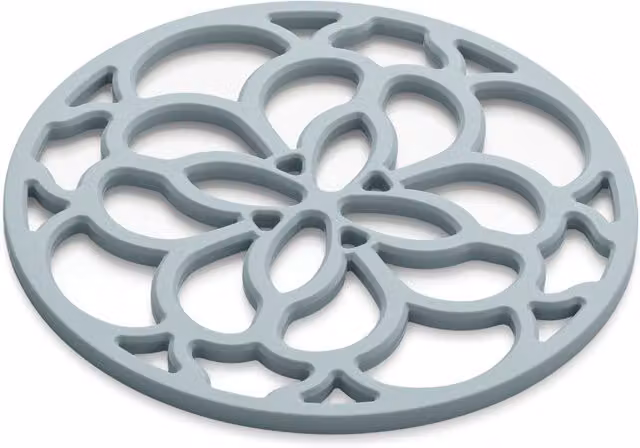 Zeal Silicone Round Heritage Trivet Mat in Blue, Diameter: 18 cm – 4